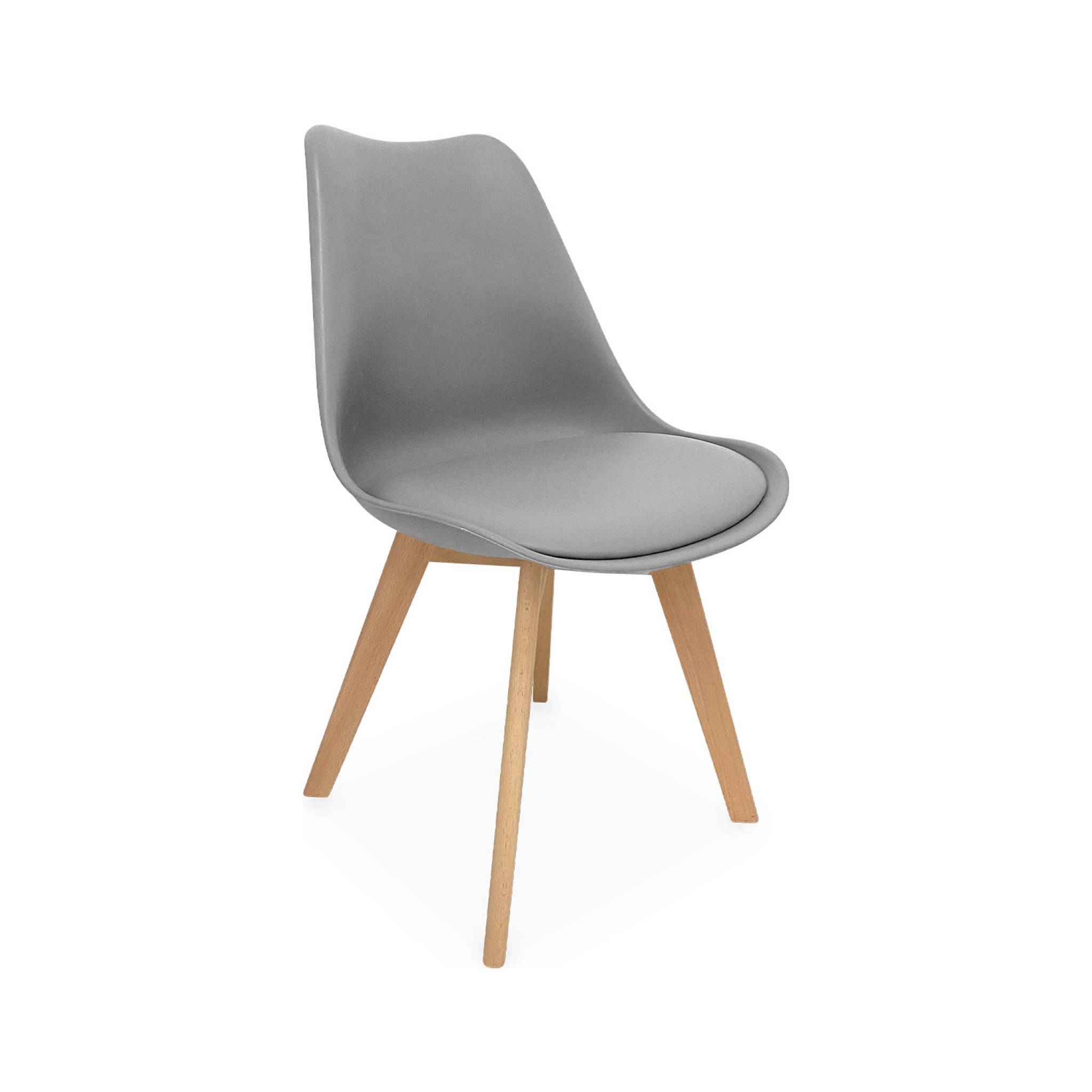 sweeek - Lot de 4 chaises scandinaves. pieds bois de hêtre. chaises 1 place. gris | sweeek - Image 6
