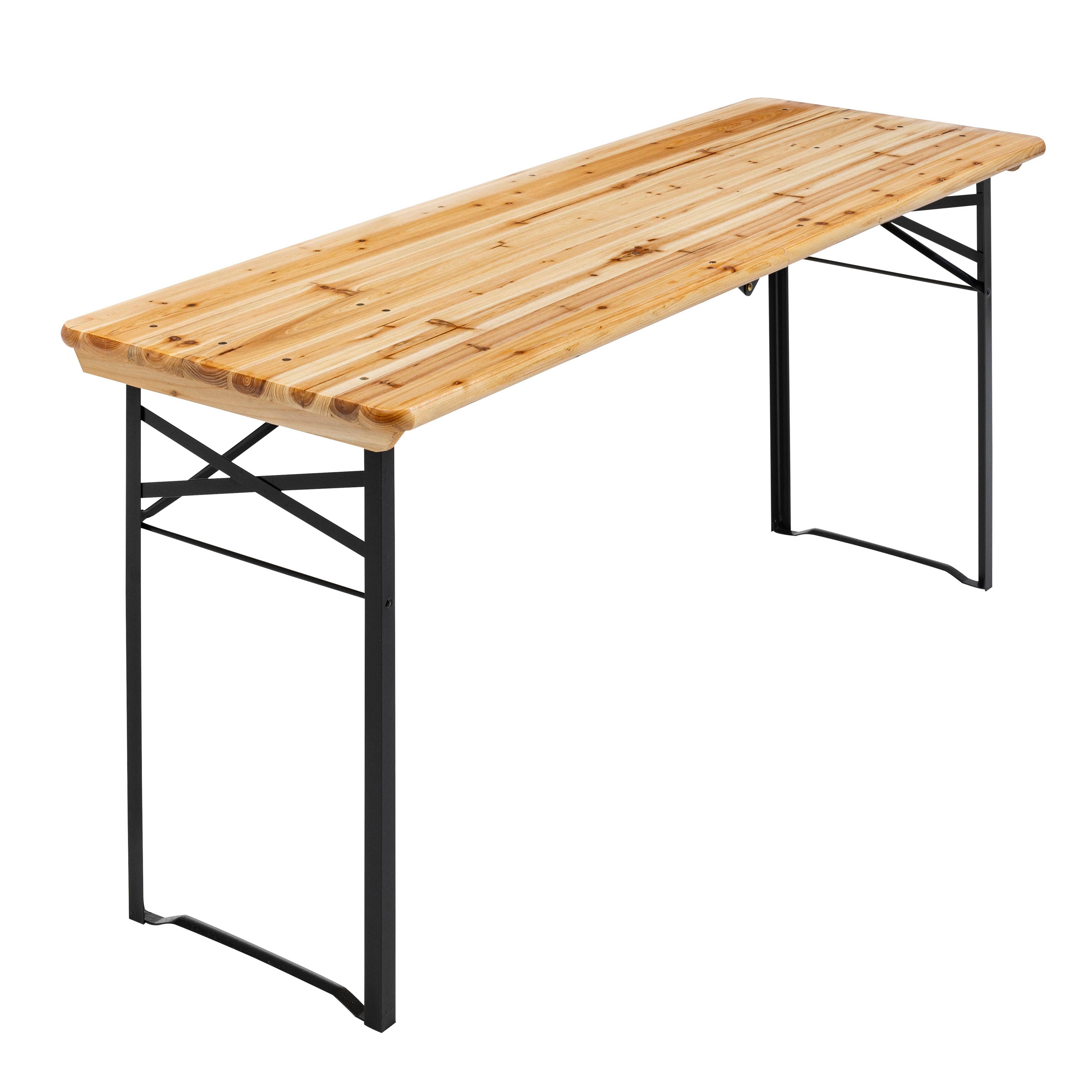 Oviala - Table de brasserie pliante en bois 180 cm Table brasserie pliante - Oviala - Imagen 1
