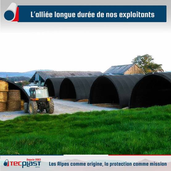 Bâche Tunnel agricole 8x12 m LP506TU Gris anthracite - Garantie 5 ans - Bâche PVC étanche pour Tunnel de stockage TECPLAST - Imagen 2