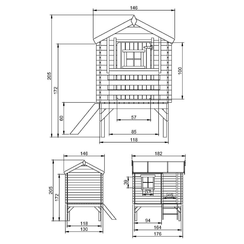 Timbela - Maison en bois pour enfants 182x146xH205 cm / 1.1 m² - Maison jardin enfant exterieur bois - 19 mm d’épaisseur - Timbela M501B - Imagen 6