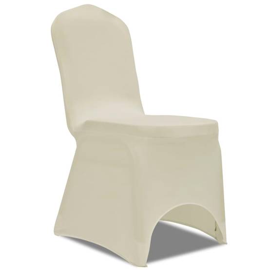 Housse pour chaises - Housse de protection crème extensible 6 pièces PC110 - Image 1