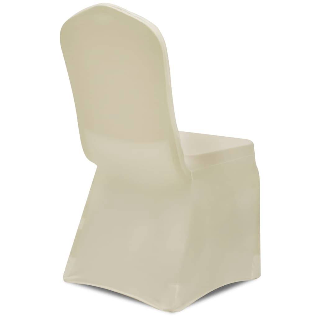 Housse pour chaises - Housse de protection crème extensible 6 pièces PC110 - Image 5