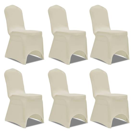 Housse pour chaises - Housse de protection crème extensible 6 pièces PC110 - Image 2
