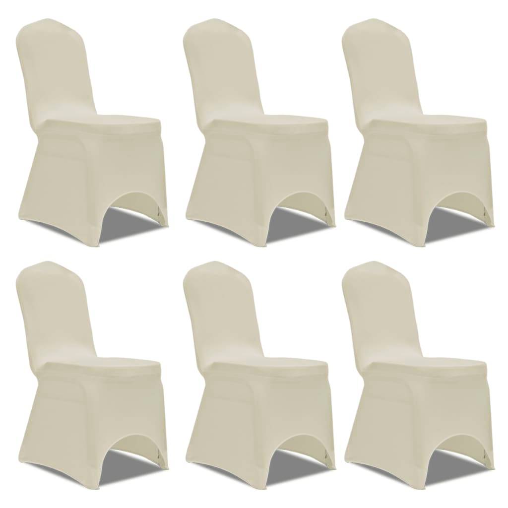 Housse pour chaises - Housse de protection crème extensible 6 pièces PC110 - Image 2