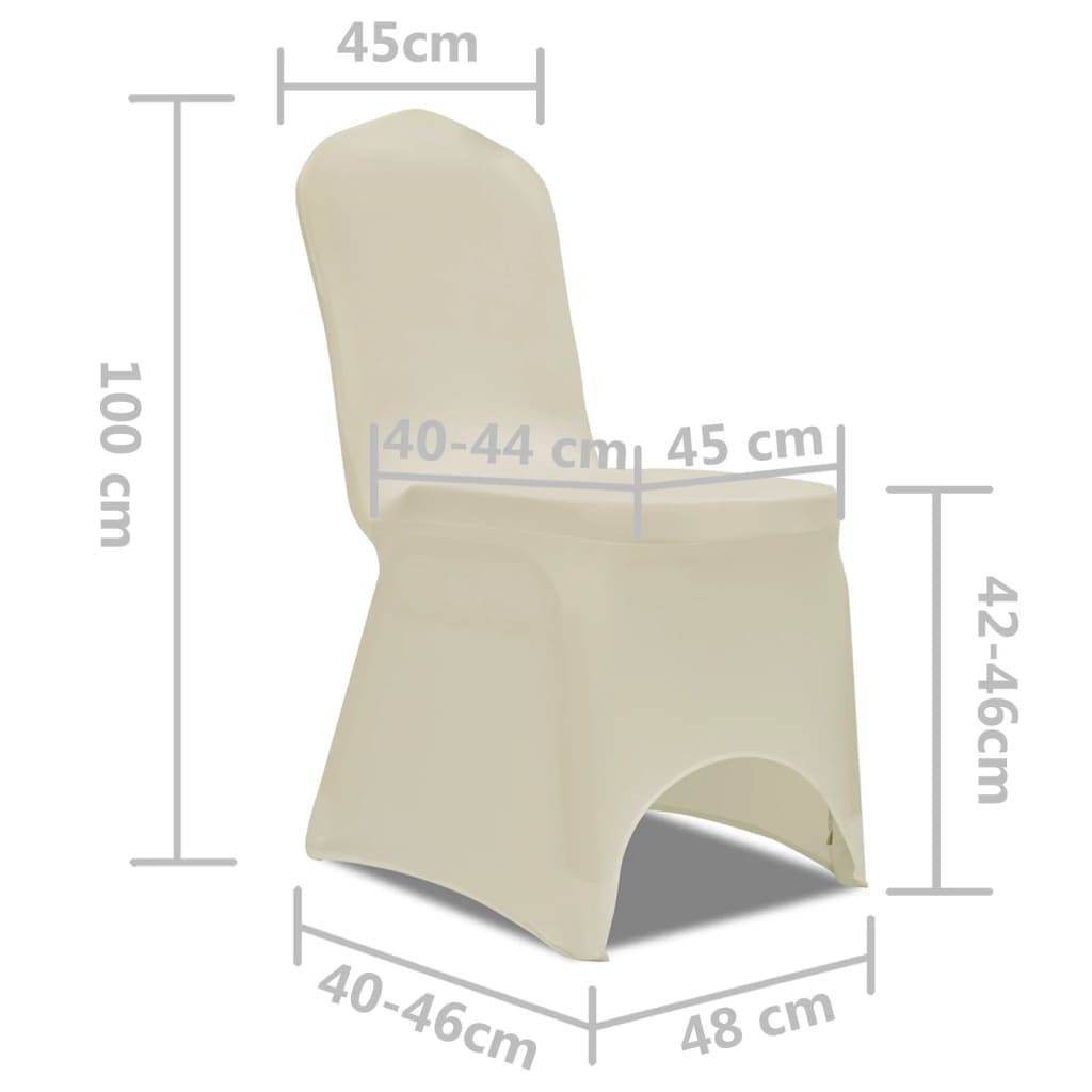 Housse pour chaises - Housse de protection crème extensible 6 pièces PC110 - Image 8