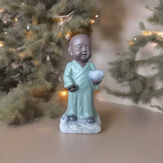 Zen Light - Statue Bouddha Porte-Encens Aumone-Création authentique-magnifique figurine porte-bonheur- idée cadeau-H22cm–Zen'Light - Image 8