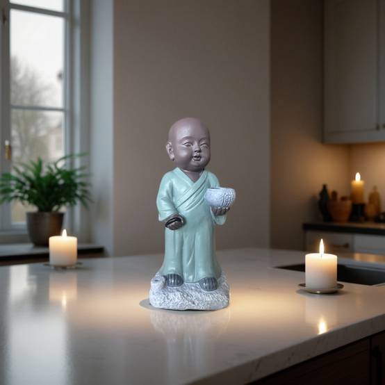 Zen Light - Statue Bouddha Porte-Encens Aumone-Création authentique-magnifique figurine porte-bonheur- idée cadeau-H22cm–Zen'Light - Image 2