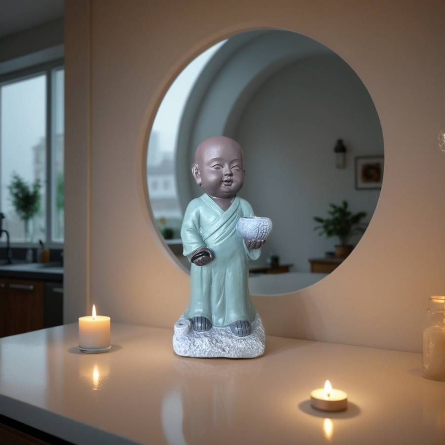 Zen Light - Statue Bouddha Porte-Encens Aumone-Création authentique-magnifique figurine porte-bonheur- idée cadeau-H22cm–Zen'Light - Image 3
