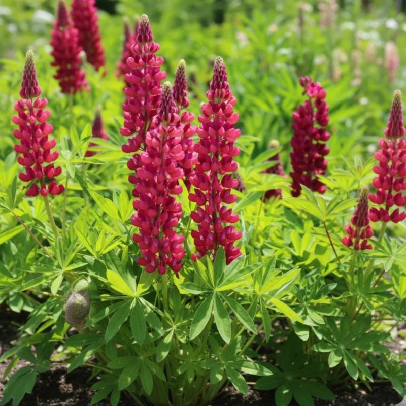 Lupin Mon Chateau à fleurs Rose/ - feuillage Caduc - Godet - 5/20 cm