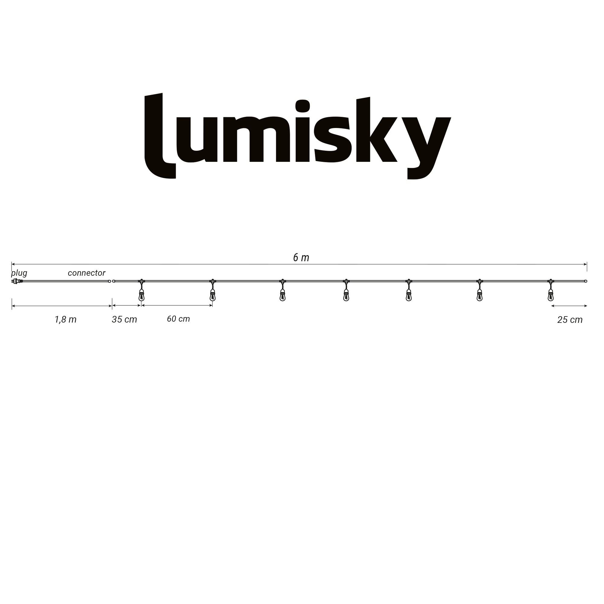Lumisky - Guirlande connectable TESSA 7 ampoules E27 6M - Imagen 10