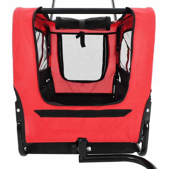 Vidaxl - Remorque de vélo pour chiens et poussette 2-en-1 rouge et noir vidaXL 91762 - Imagen 4