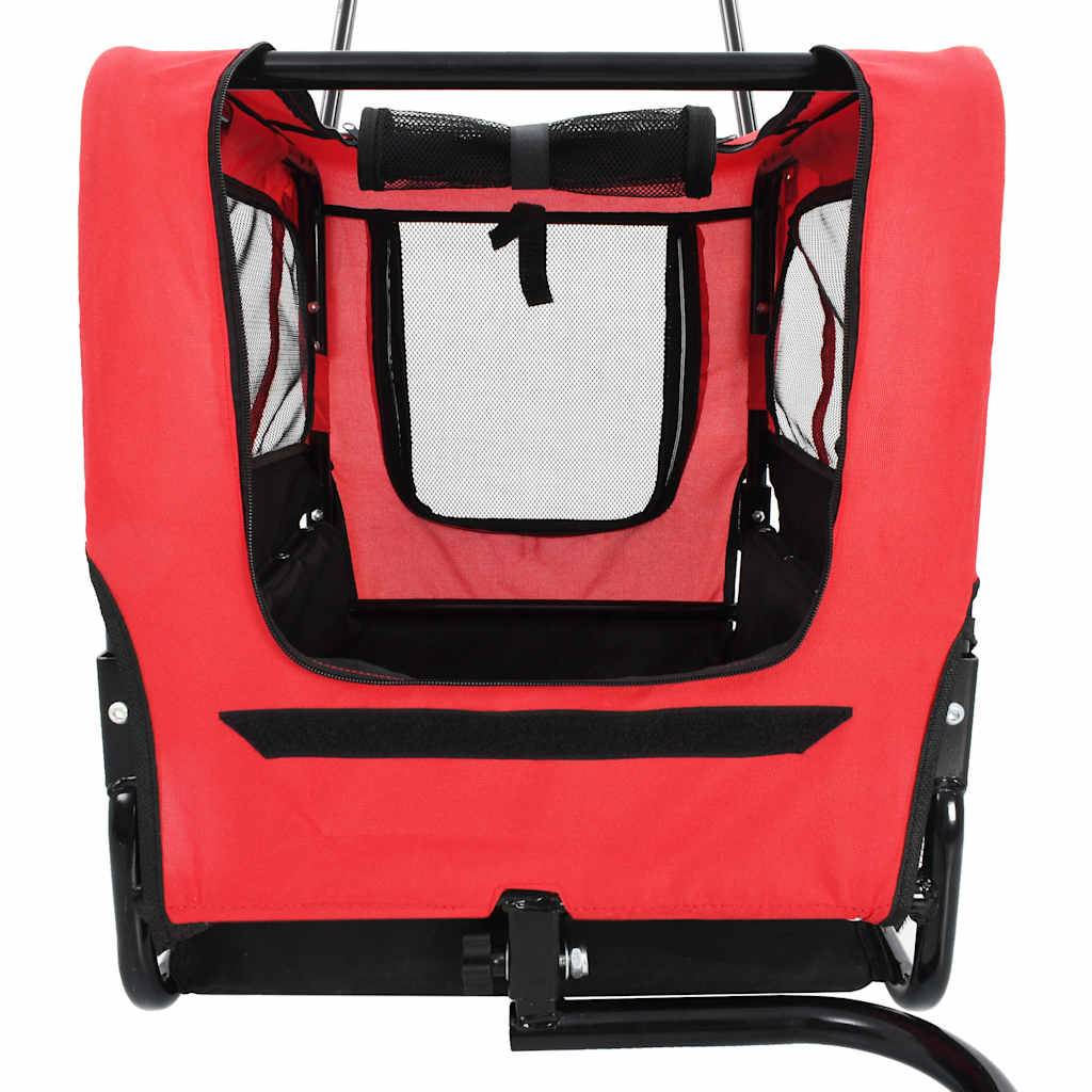 Vidaxl - Remorque de vélo pour chiens et poussette 2-en-1 rouge et noir vidaXL 91762 - Imagen 4