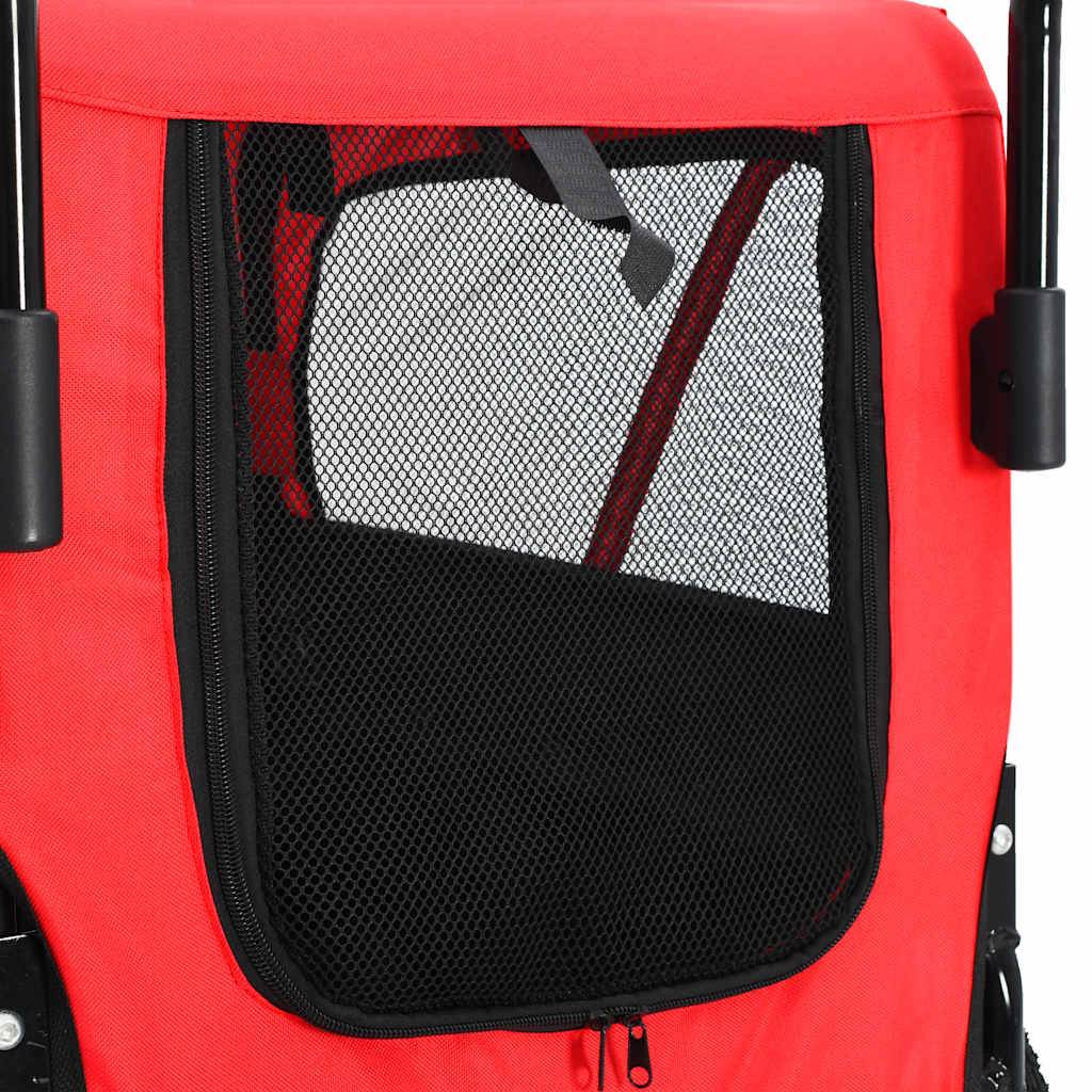 Vidaxl - Remorque de vélo pour chiens et poussette 2-en-1 rouge et noir vidaXL 91762 - Imagen 5