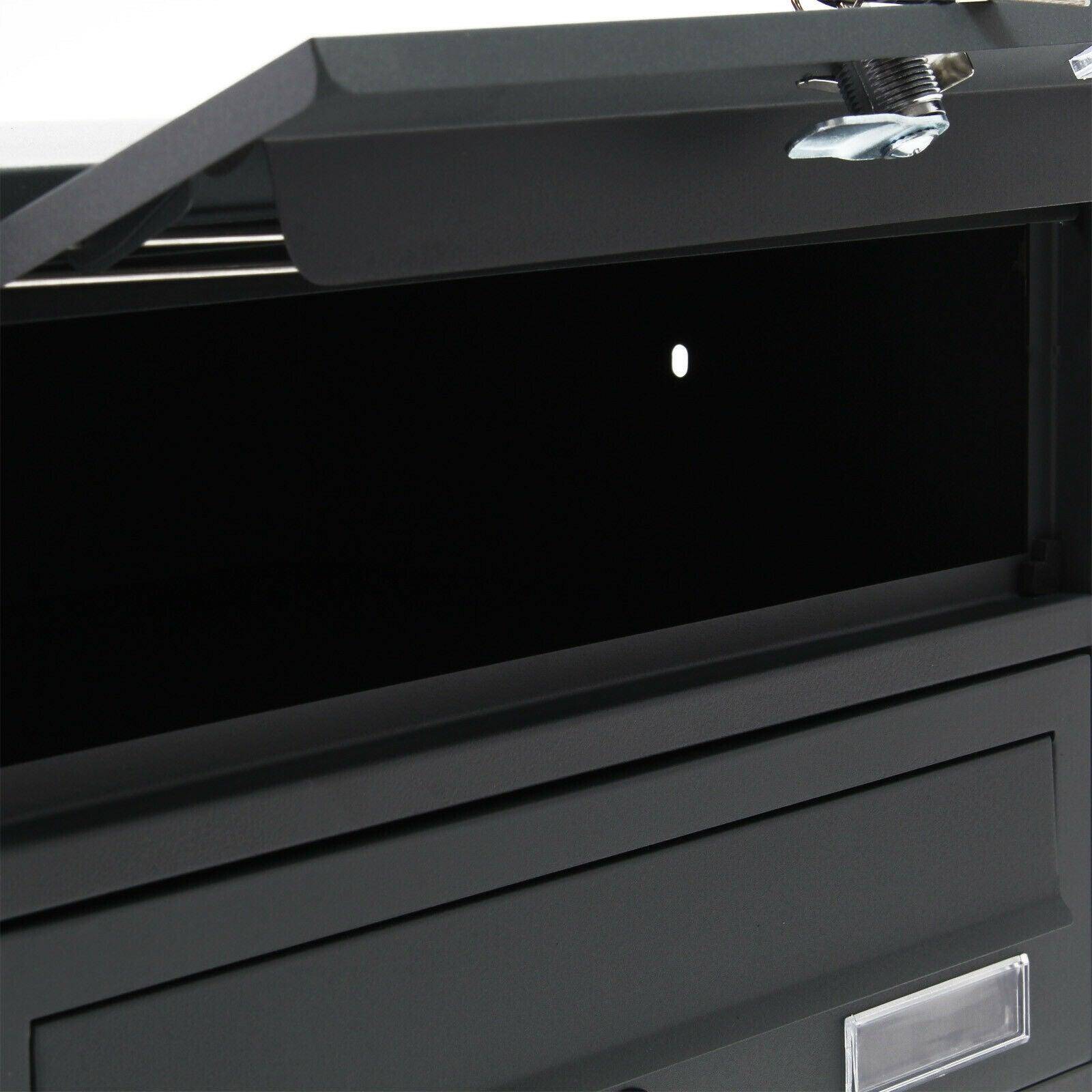 Helloshop26 - Bloc 10 boites aux lettres 2x5 compartiments superposés pied de support acier galvanisé anthracite - Imagen 2