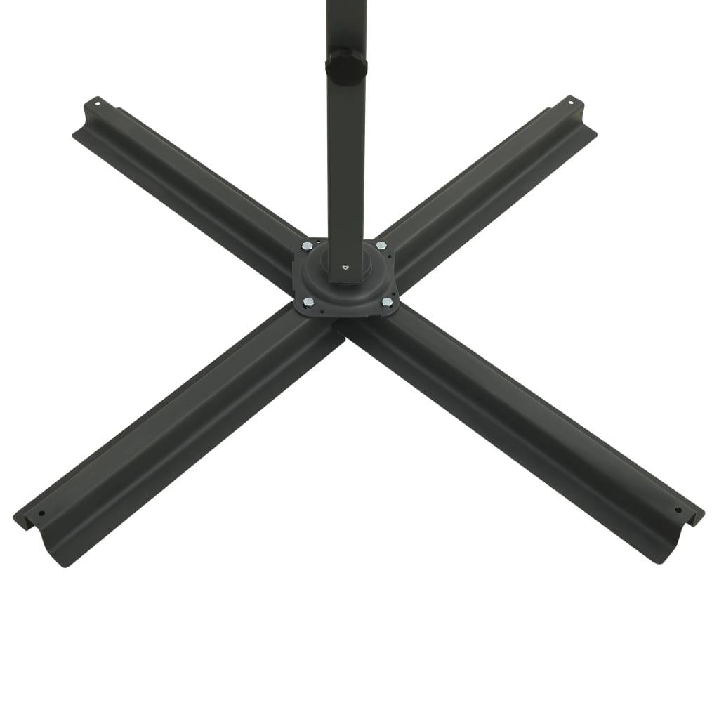 Helloshop26 - Parasol meuble de jardin déporté avec mât et lumières led 300 cm sable - Imagen 9