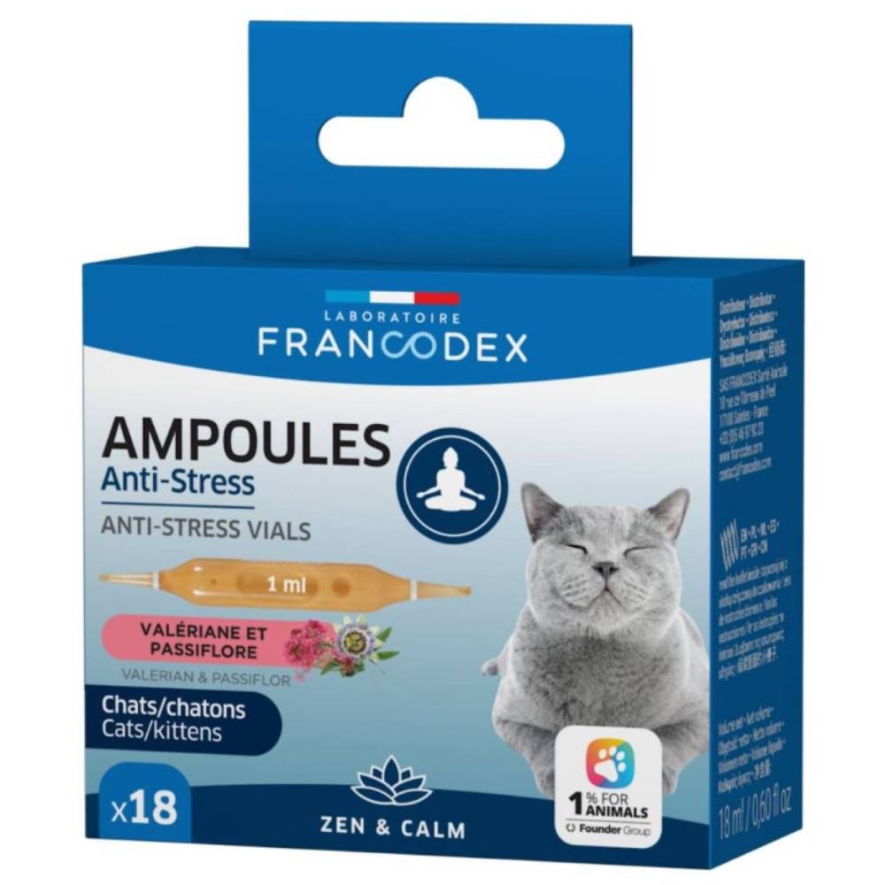 Francodex - Ampollas Anti-Estrés 18 x 1 ml para Gatitos y Gatos - Imagen 2