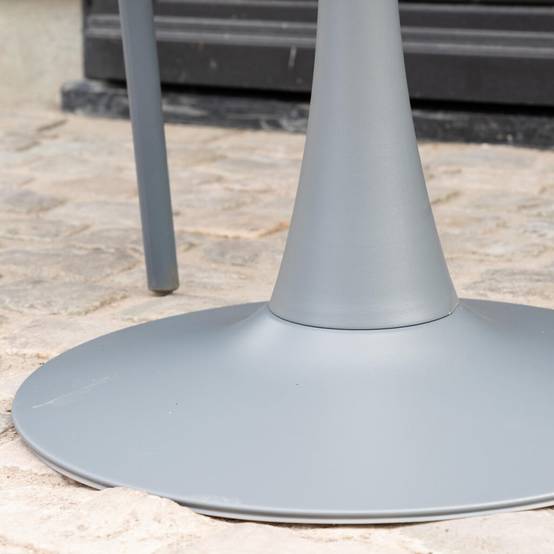 Table haute ronde de jardin en acier Gris ANDREA - Image 5