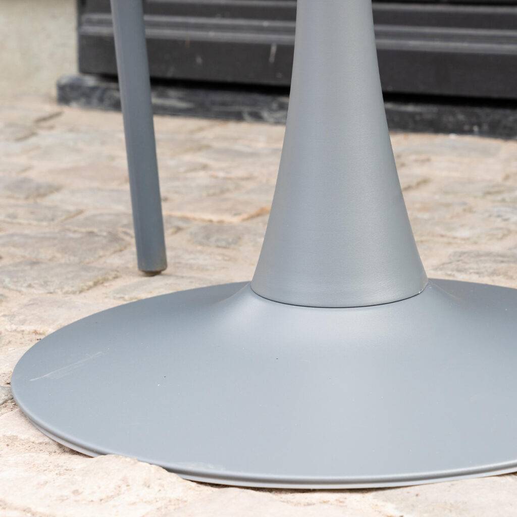 Table haute ronde de jardin en acier Gris ANDREA - Image 5
