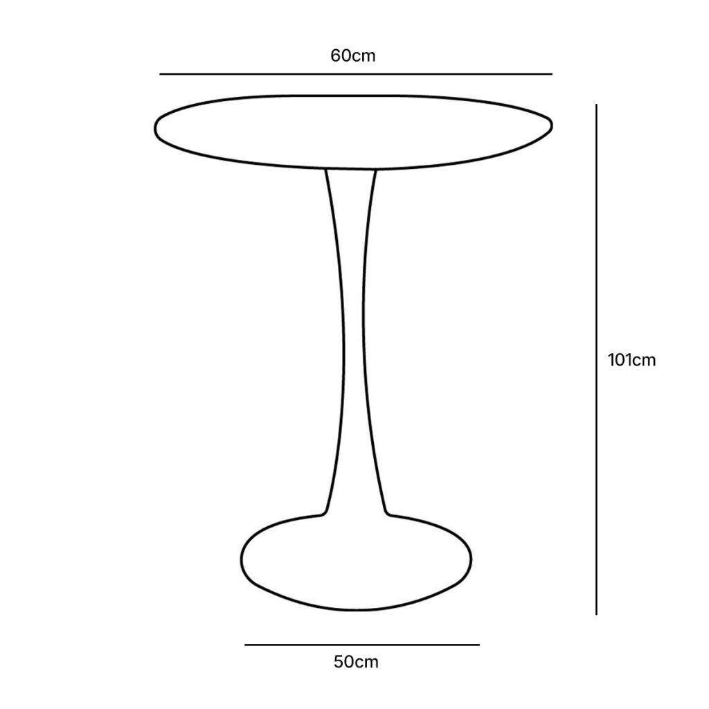 Table haute ronde de jardin en acier Gris ANDREA - Image 9