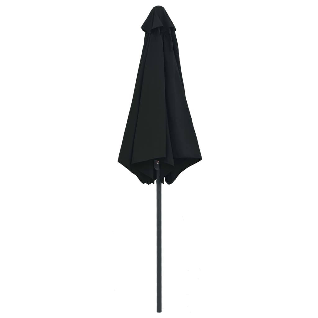Helloshop26 - Parasol d'extérieur et mât en aluminium 270 x 246 cm noir - Imagen 4