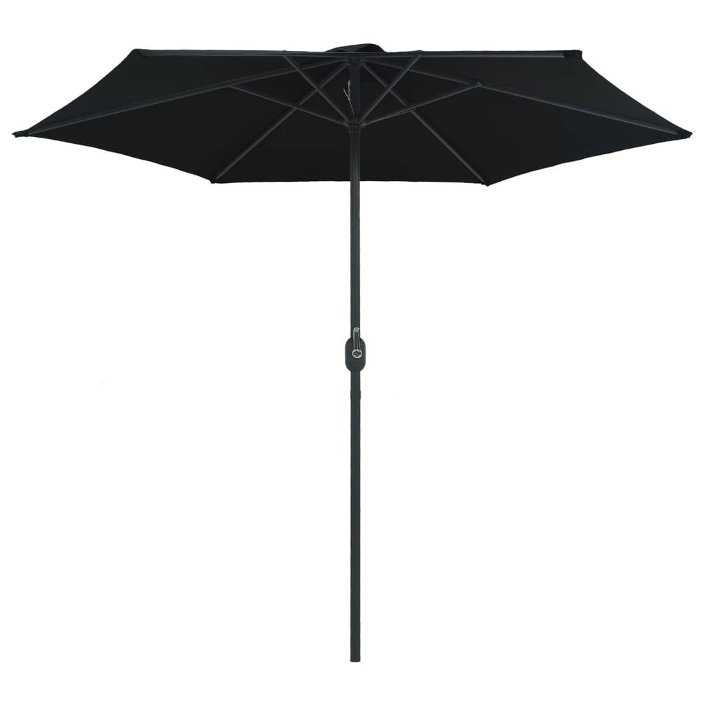 Helloshop26 - Parasol d'extérieur et mât en aluminium 270 x 246 cm noir - Imagen 3