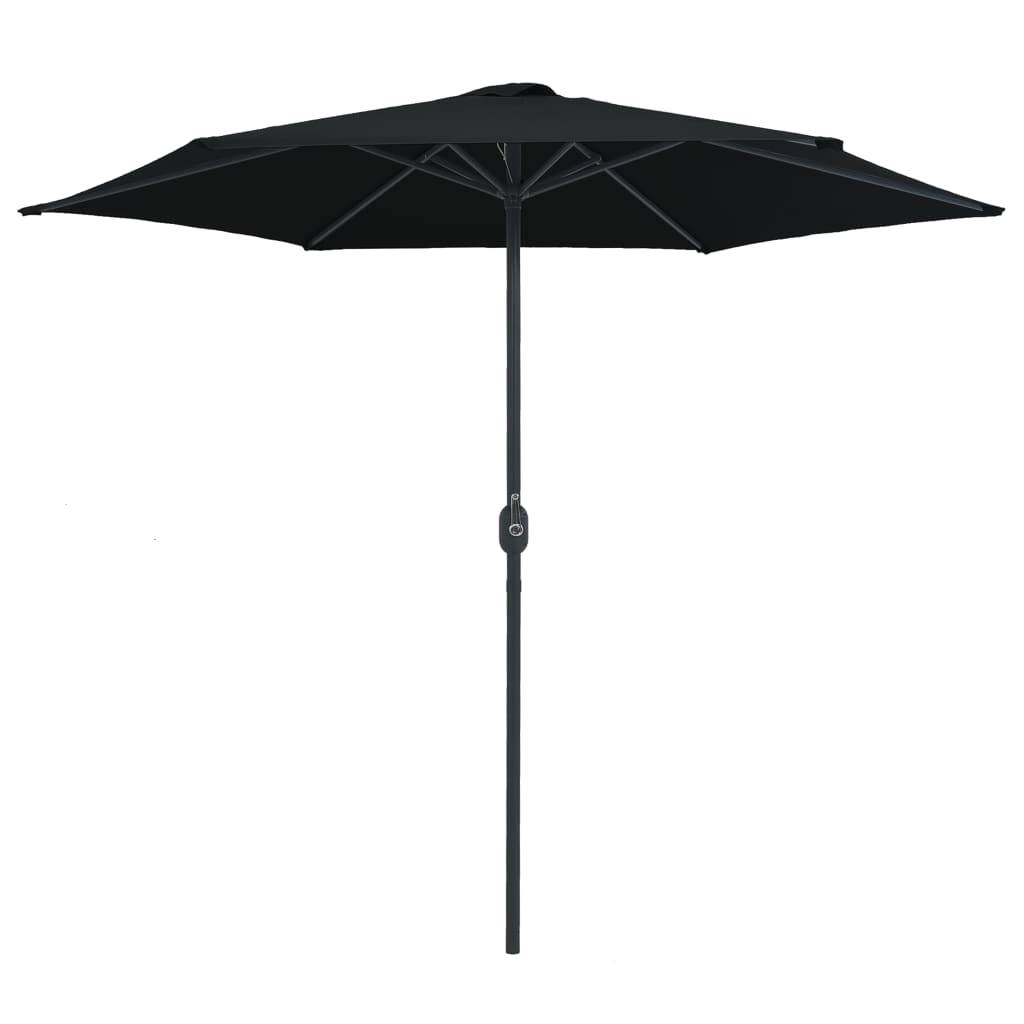 Helloshop26 - Parasol d'extérieur et mât en aluminium 270 x 246 cm noir - Imagen 2