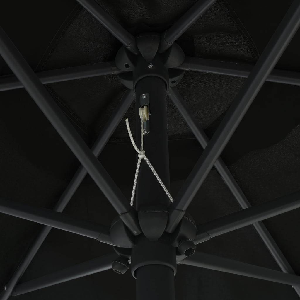 Helloshop26 - Parasol d'extérieur et mât en aluminium 270 x 246 cm noir - Imagen 5