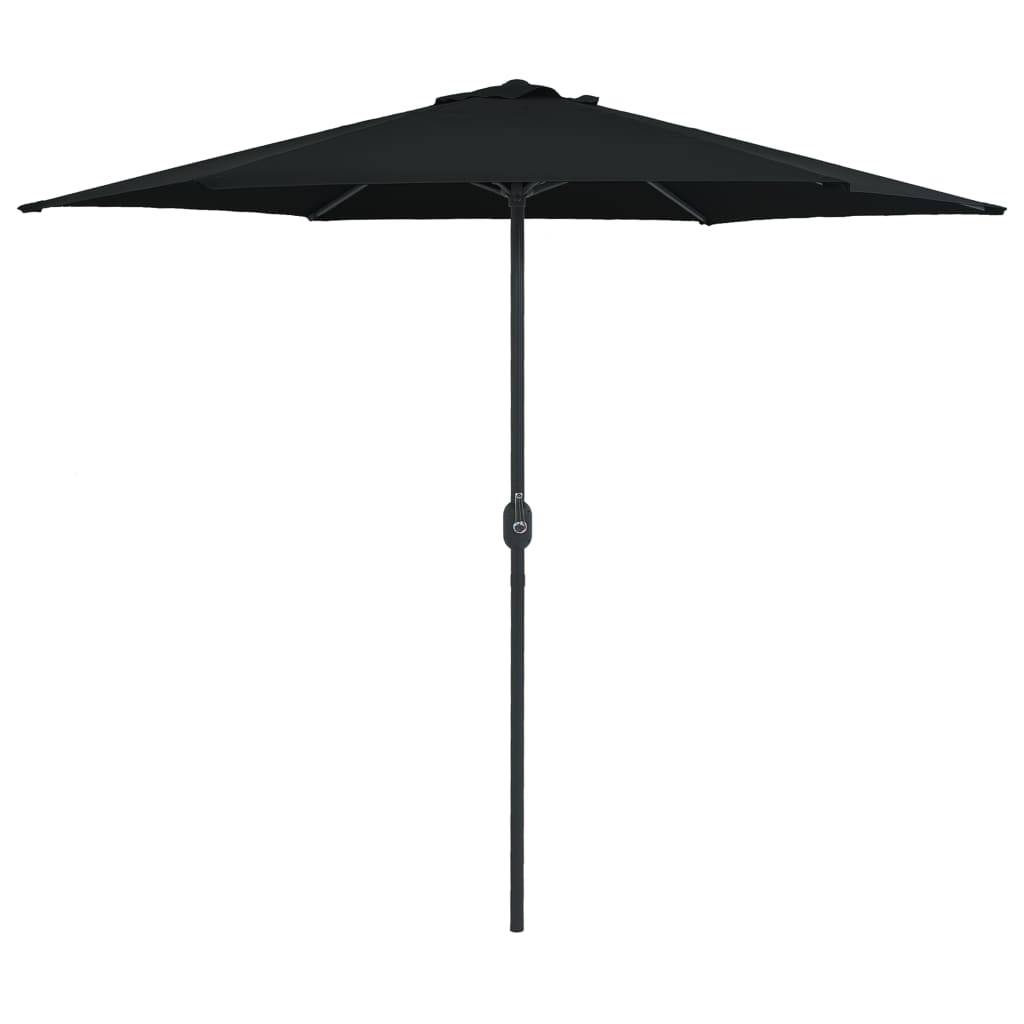 Helloshop26 - Parasol d'extérieur et mât en aluminium 270 x 246 cm noir - Imagen 1
