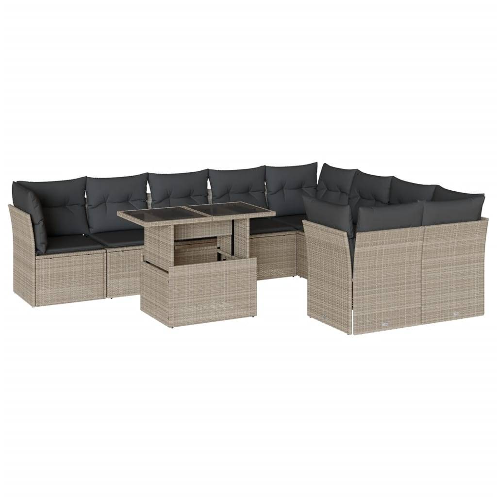 ComfortXL - Salon de jardin modulable 10 places résine tressée table haute et basse gris clair – ComfortXL Outdoor Living - Image 2