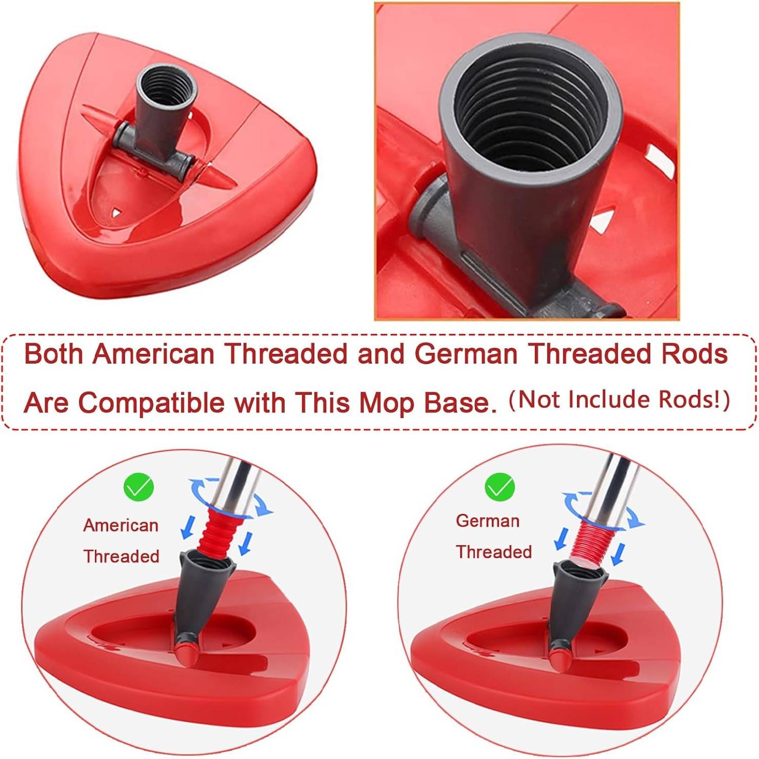 Tête de Base de Remplacement Rouge Compatible avec Accessoires Mop VI-Leda - -IntiMeg - Image 3