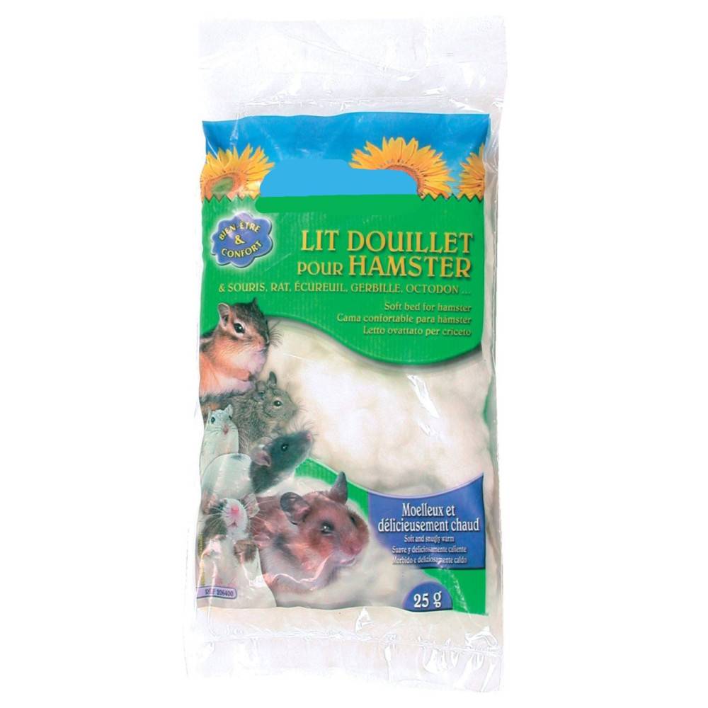 Lit douillet pour hamster sachet de 25 gr, couleur blanc - Imagen 1