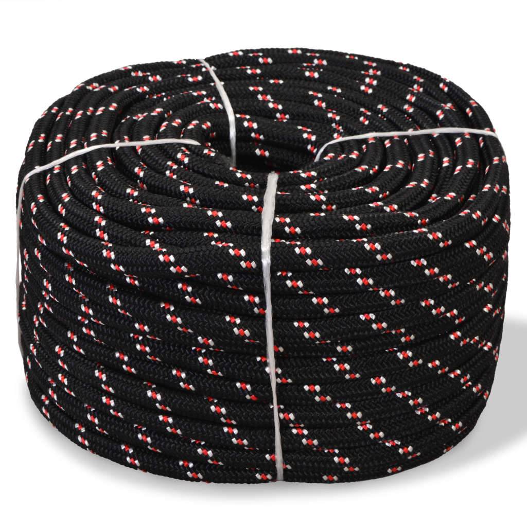 Corde de bateau Polypropylène 12 mm 50 m Noir Maison Chic - Image 2