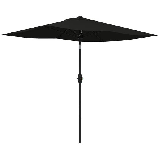 Parasol rectangulaire inclinable 2 x 3 m avec manivelle polyester - 290x200x248cm Aluminium Noir fr349 - Image 2