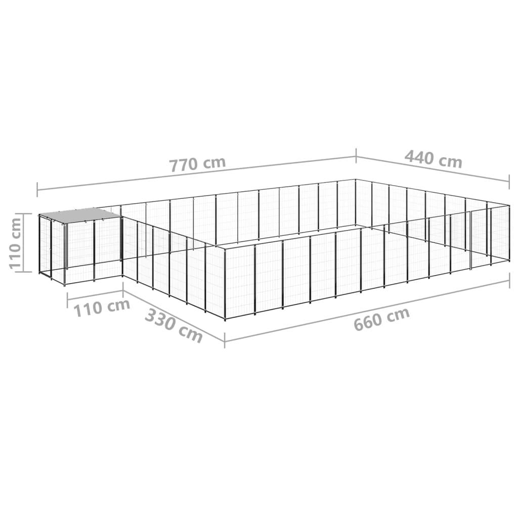 Vidaxl - Chenil Noir 30,25 m² Acier vidaXL 3082230 - Imagen 3