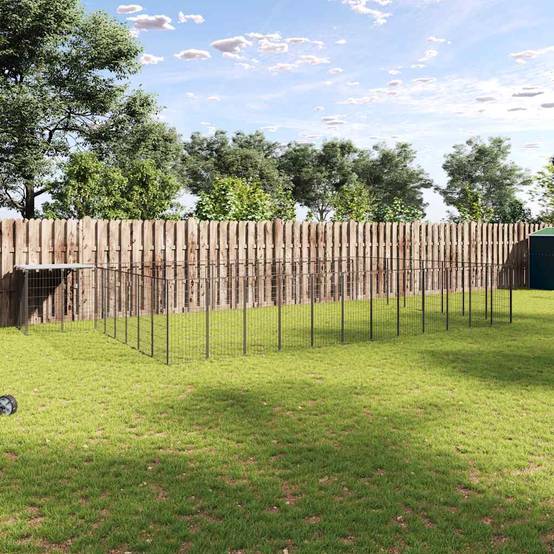Vidaxl - Chenil Noir 30,25 m² Acier vidaXL 3082230 - Imagen 1