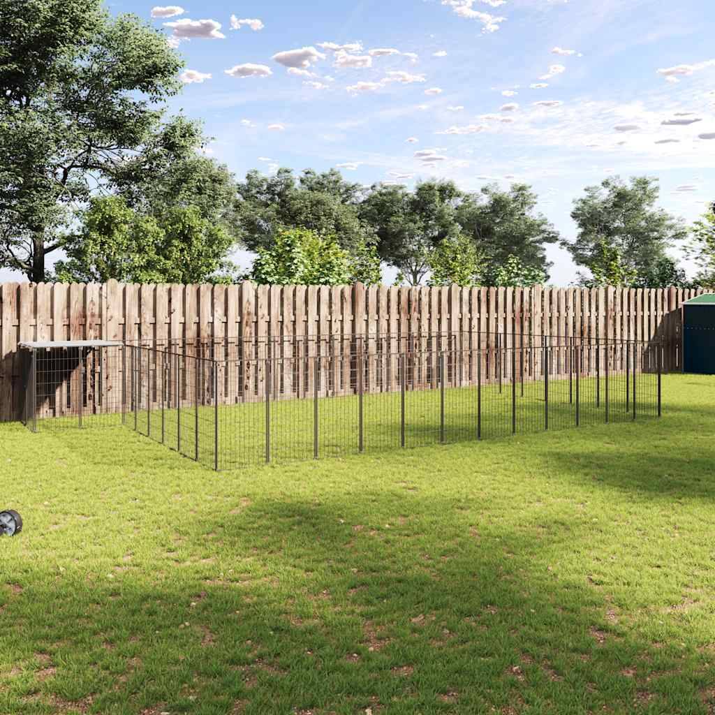 Vidaxl - Chenil Noir 30,25 m² Acier vidaXL 3082230 - Imagen 1