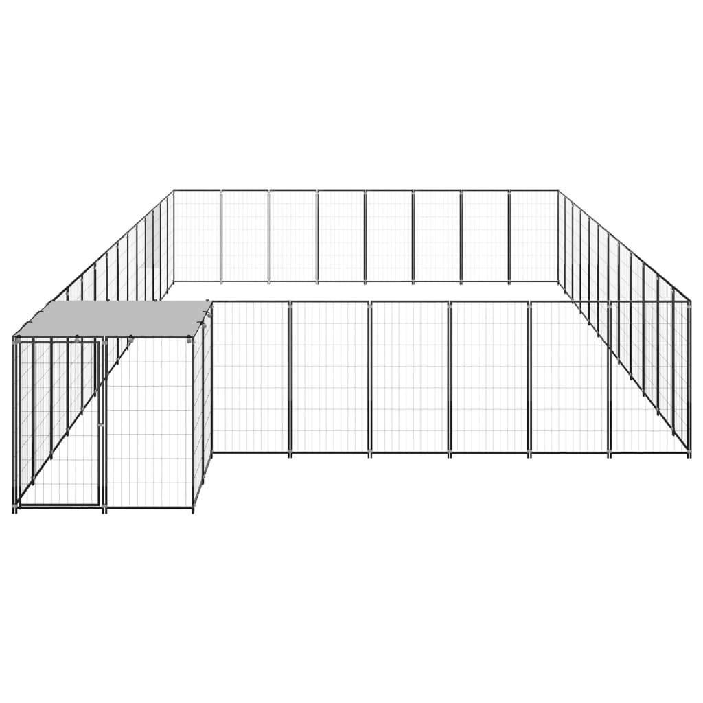 Vidaxl - Chenil Noir 30,25 m² Acier vidaXL 3082230 - Imagen 7