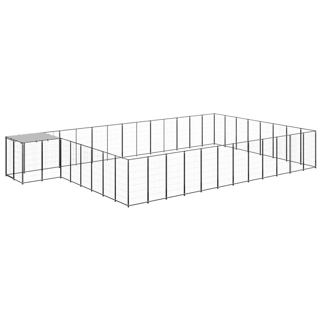 Vidaxl - Chenil Noir 30,25 m² Acier vidaXL 3082230 - Imagen 2