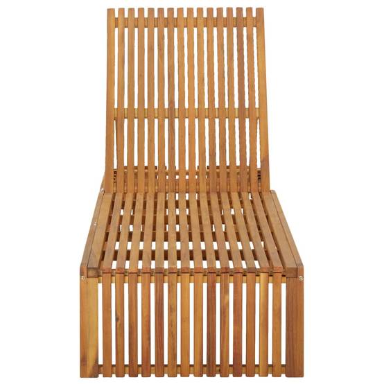 Helloshop26 - Transat chaise longue bain de soleil lit de jardin terrasse meuble d'extérieur 200 cm avec coussin bois d'acacia solide - Imagen 3