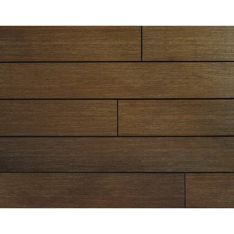 Lame de terrasse composite alvéolaire coextrudé biface Supra - Ambre/Chêne foncé - Ep. 23mm, Larg. 14,5cm, Long. 360cm - Image 4