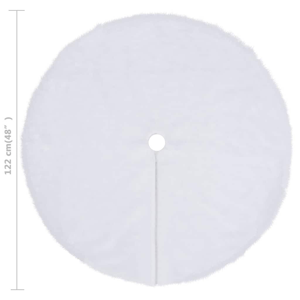 Vidaxl - Jupe de sapin de Noël-Collier de sapin de Noël-Cache pied de sapin blanche 122 cm en fausse fourrure - Image 6