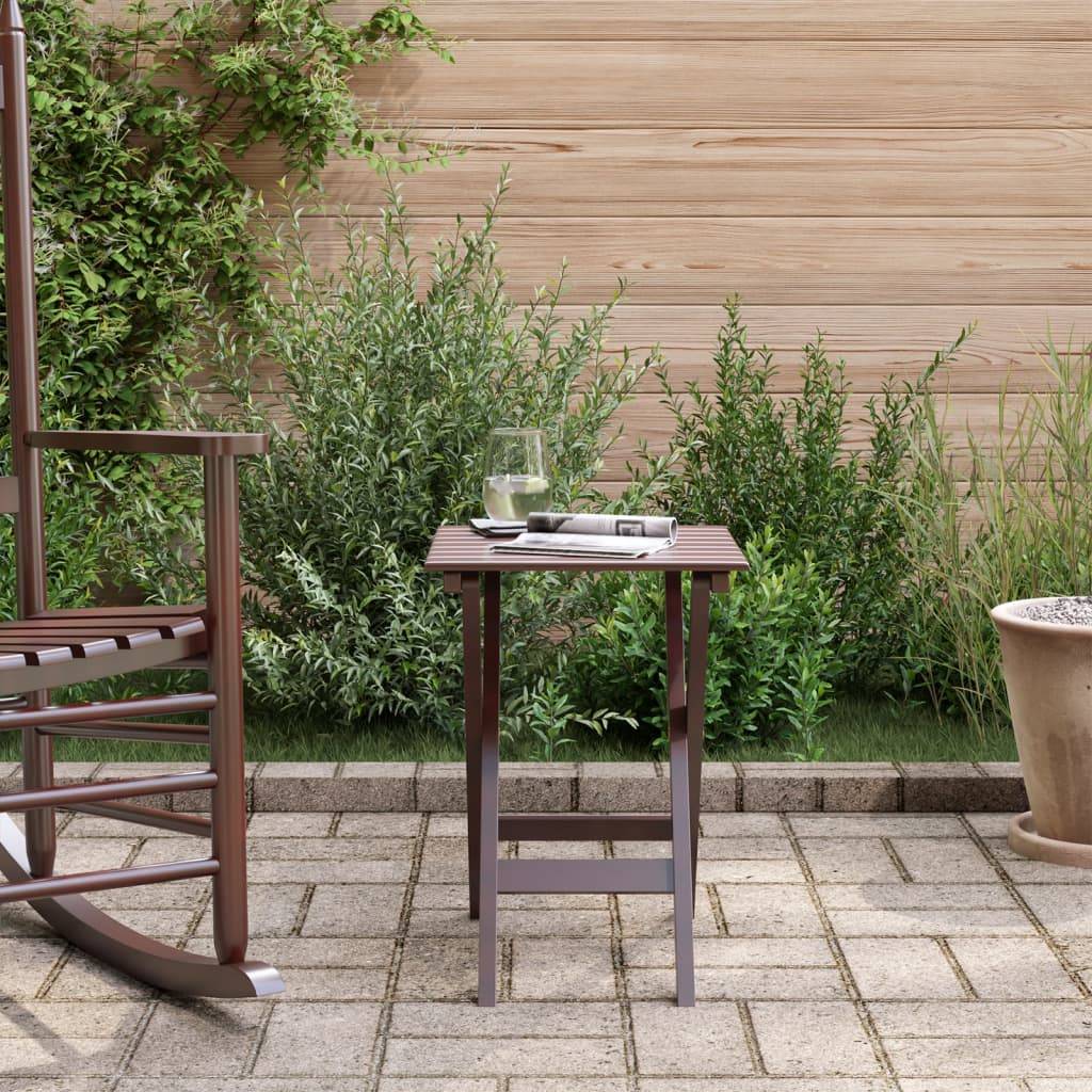Maison Chic - Table de jardin - Table d’appoint pliable marron bois de peuplier massif HL843 - Image 3