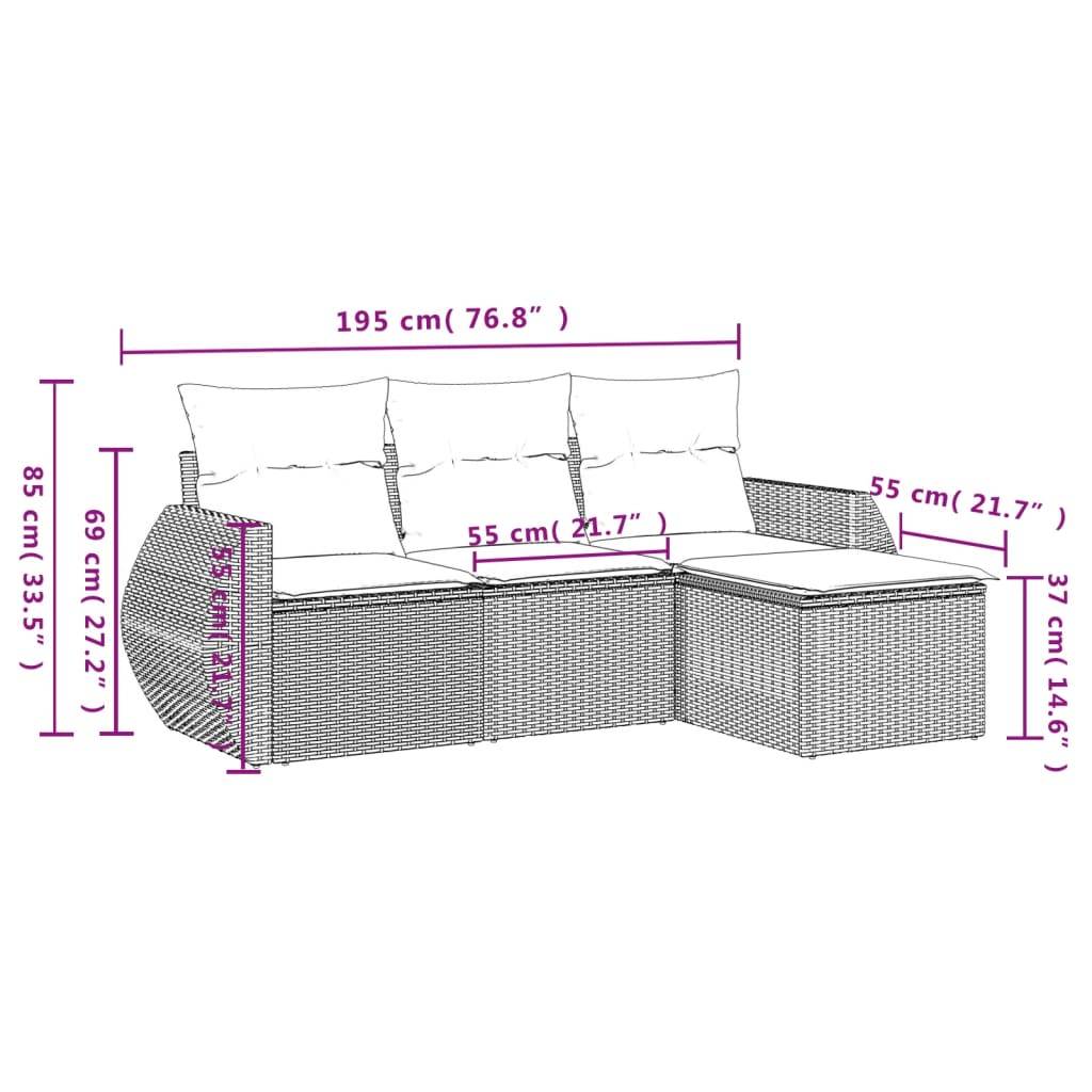 Salon de jardin 4 places résine tressée modulable avec coffre de rangement et pouf Noir – ComfortXL Outdoor Living - Image 3