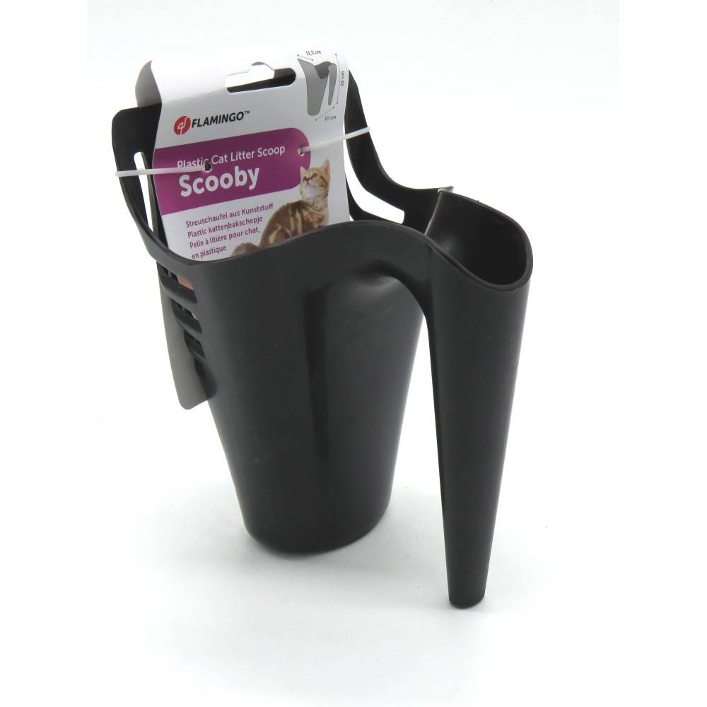 Pelle a litière scooby noir,  11.5 cm x 10 x 16 cm.  pour chat. - Imagen 1