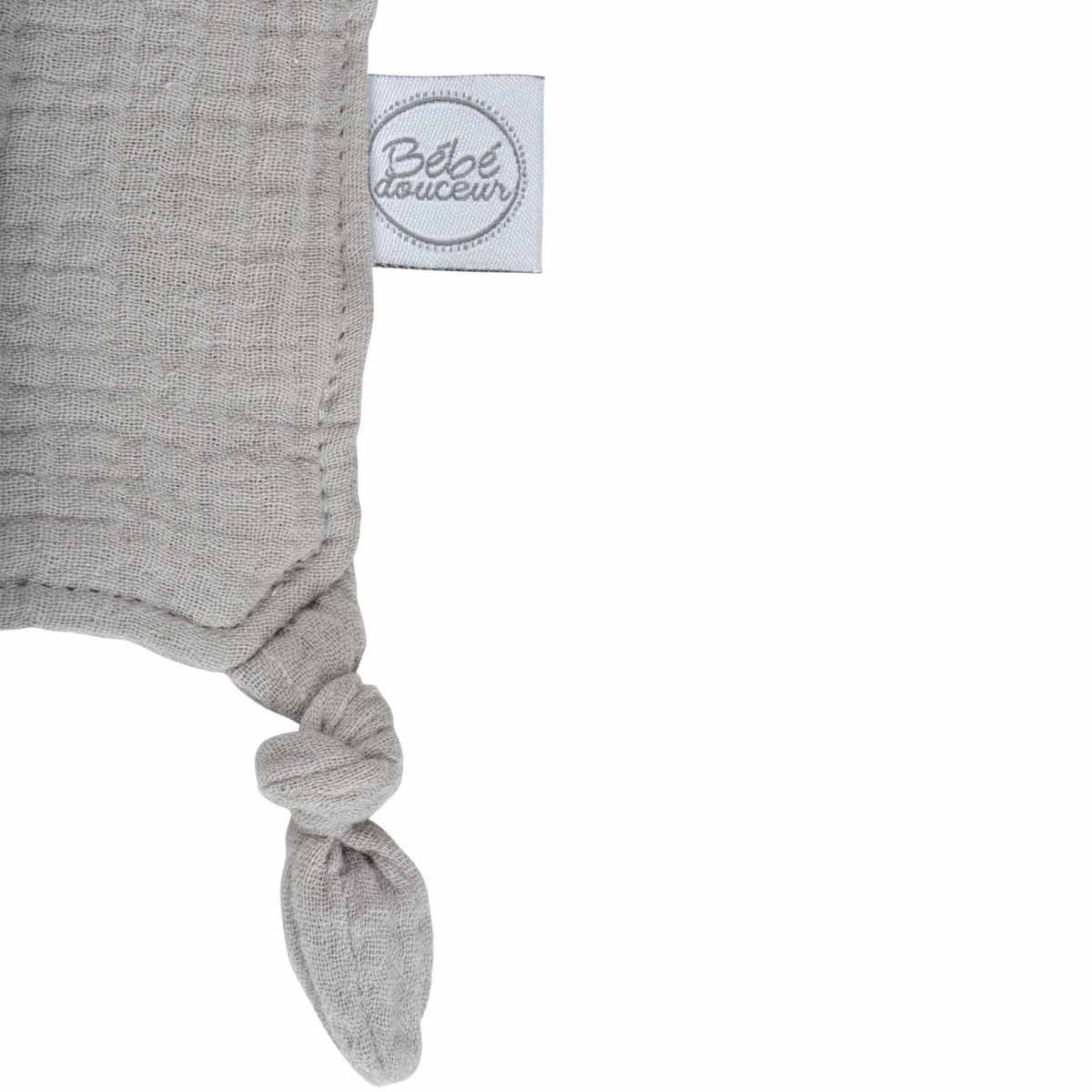 Doudou Mouchoir Bébé "Nuage" 46cm Gris - Image 3