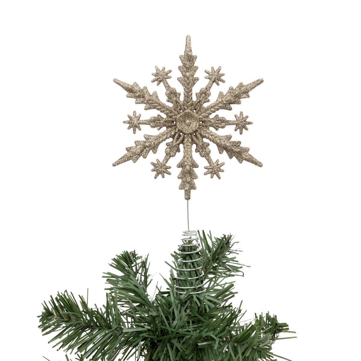 Fééric Lights & Christmas - Cimier flocon pailleté doré H22cm - Feeric Lights & Christmas - Imagen 3