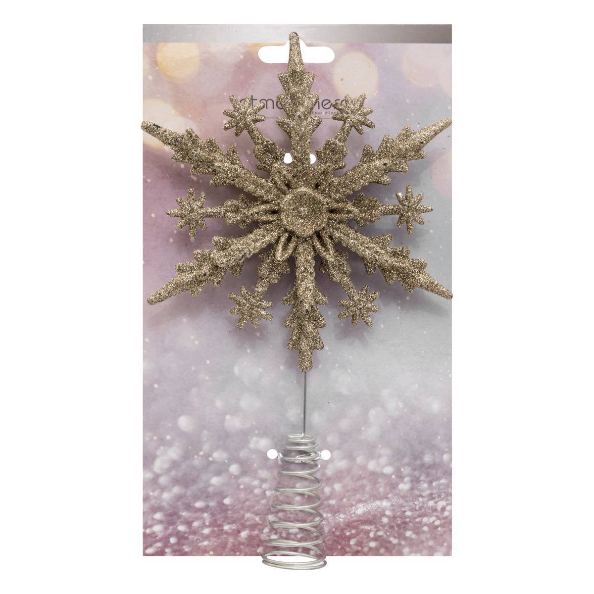Fééric Lights & Christmas - Cimier flocon pailleté doré H22cm - Feeric Lights & Christmas - Image 2