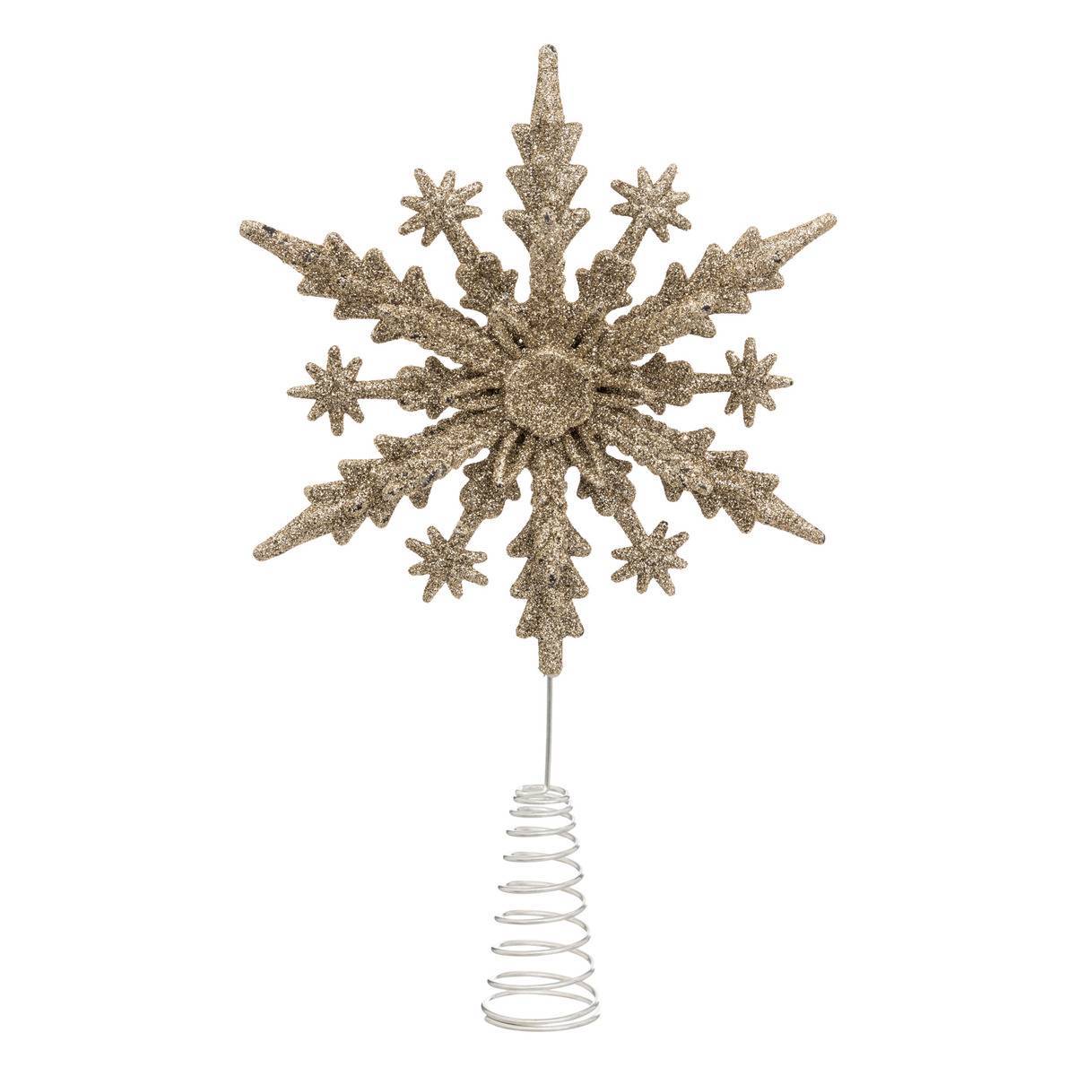 Fééric Lights & Christmas - Cimier flocon pailleté doré H22cm - Feeric Lights & Christmas - Imagen 1