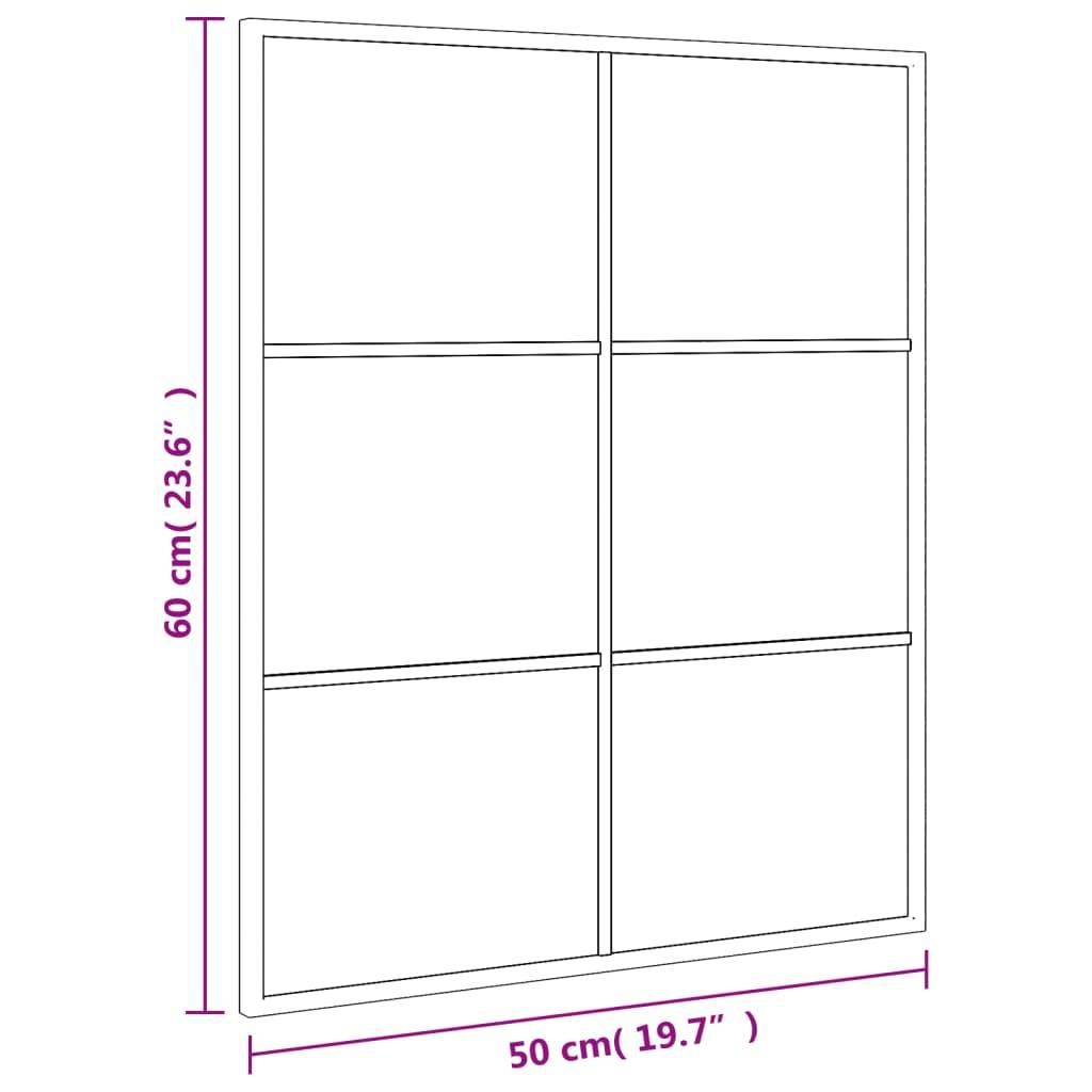 Maison Chic - Miroir mural - Miroir décoratif noir 50x60 cm rectangulaire fer - Image 8