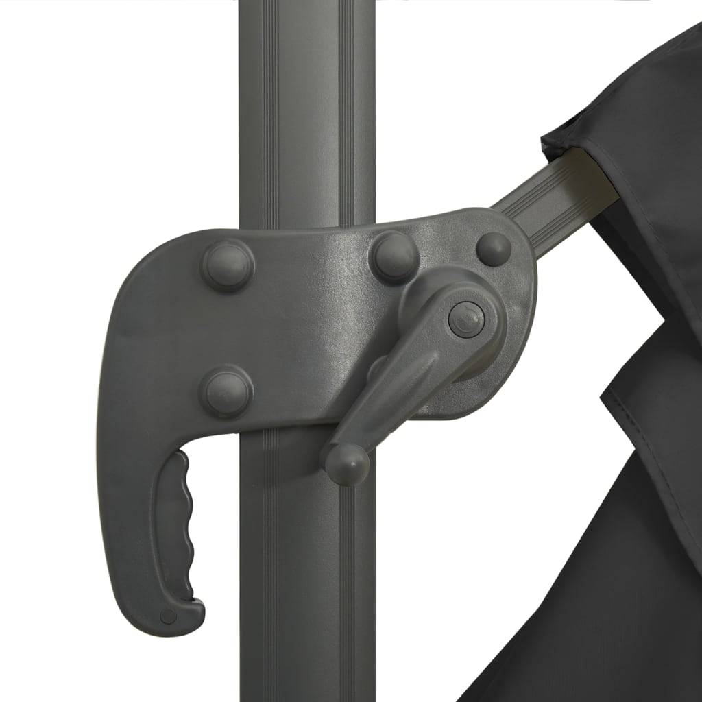 Helloshop26 - Parasol meuble de jardin déporté avec mât en aluminium 300 x 300 cm noir - Imagen 7